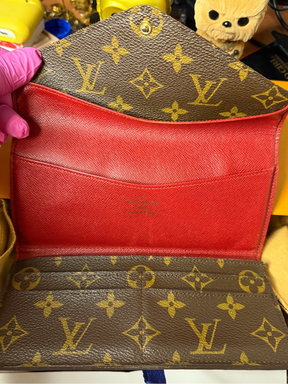 Pre-Owned Louis Vuitton Sarah Monogram Canvas Continental Wallet in Brown & Gold - Picture 3 of 13